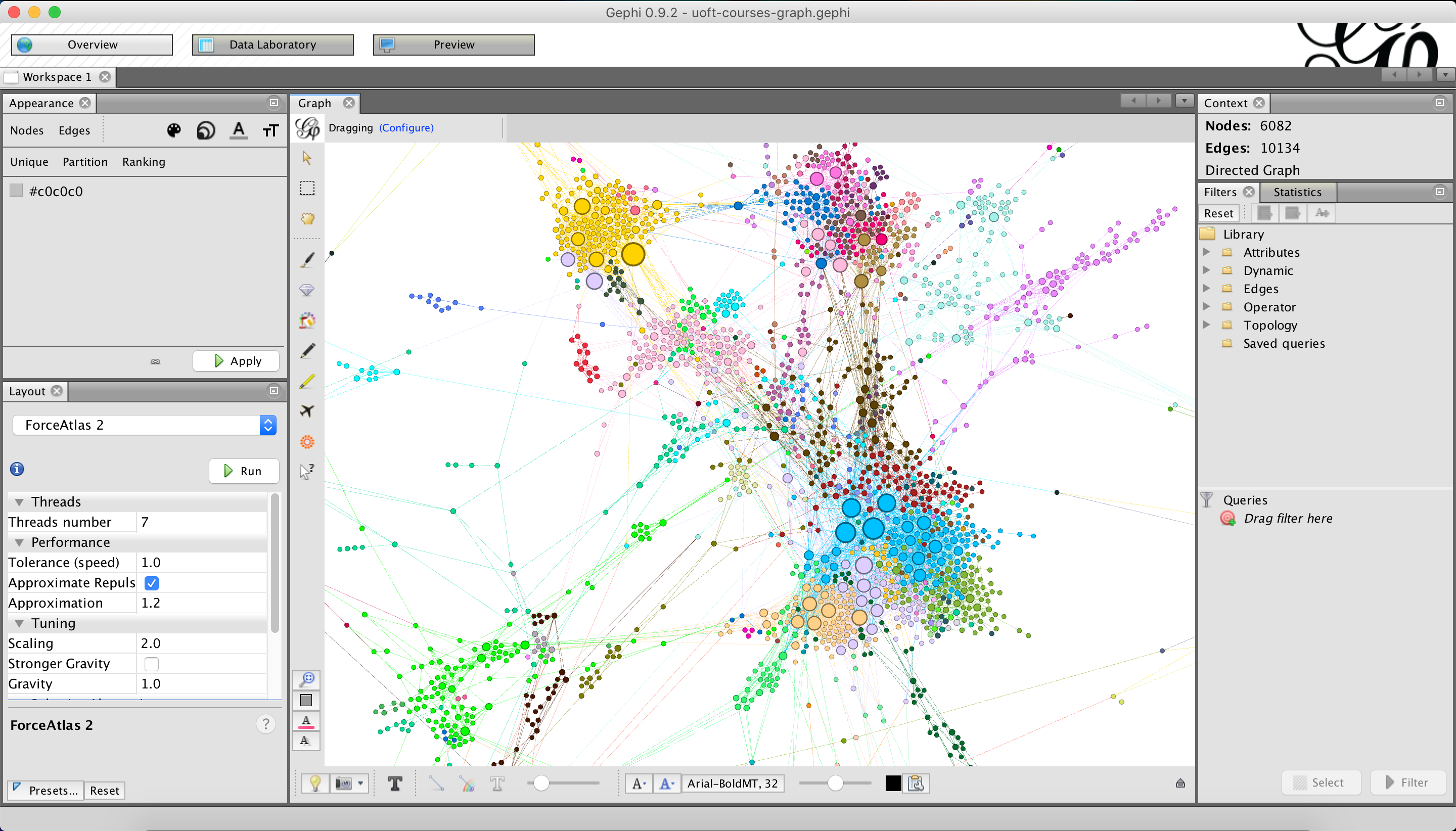 UofT Course Graph in Gephi