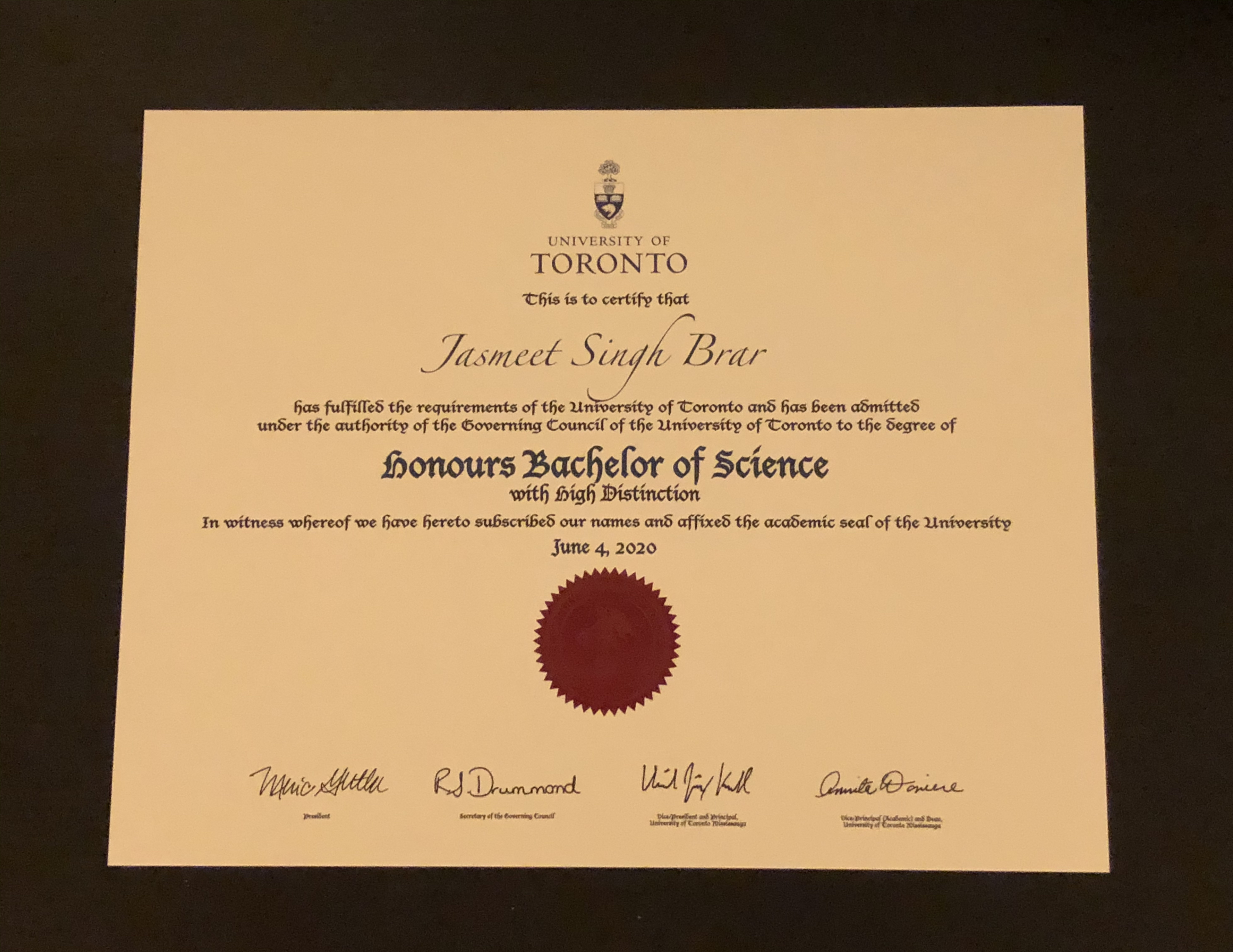 Honours Bachelor of Science